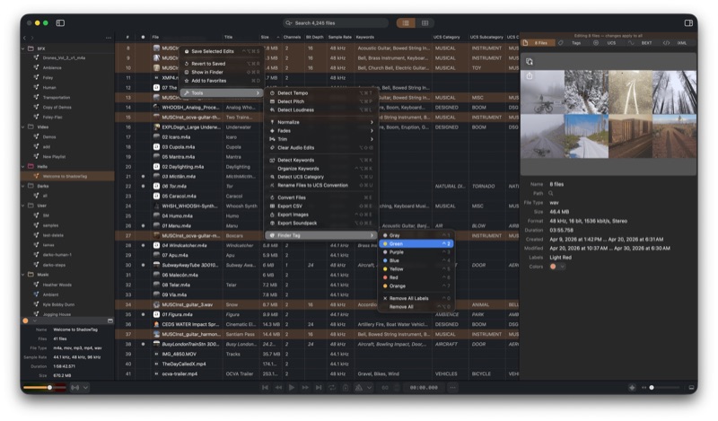 ShadowTag Finder Tags view