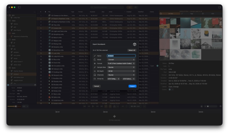 ShadowTag export options